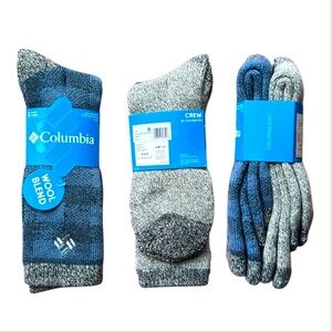 Columbia Men’s 2 Pack Wool Blend Mi Chausette Crew Socks